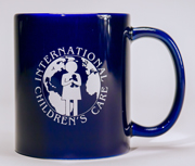 A photo of one on the mugs with the ICC logo available from ICC's online store