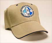 A photo of an ICC-branded ball cap embroidered with the ICC logo