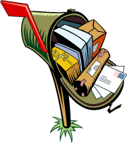 An illustration of a mailbox stuffed to overflowing with newly delivered mail