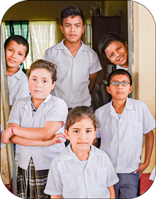A photo of children attending school at the Los Pinos Children's Village in Guatemala
